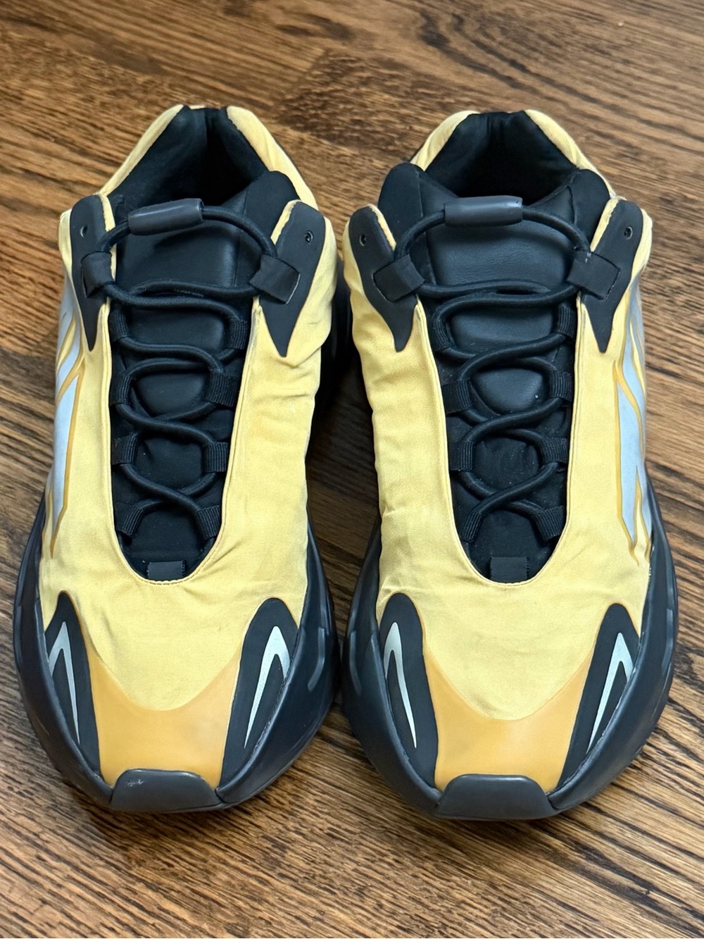 Adidas YeezyMen's Yellow and Black Running Sneakers
